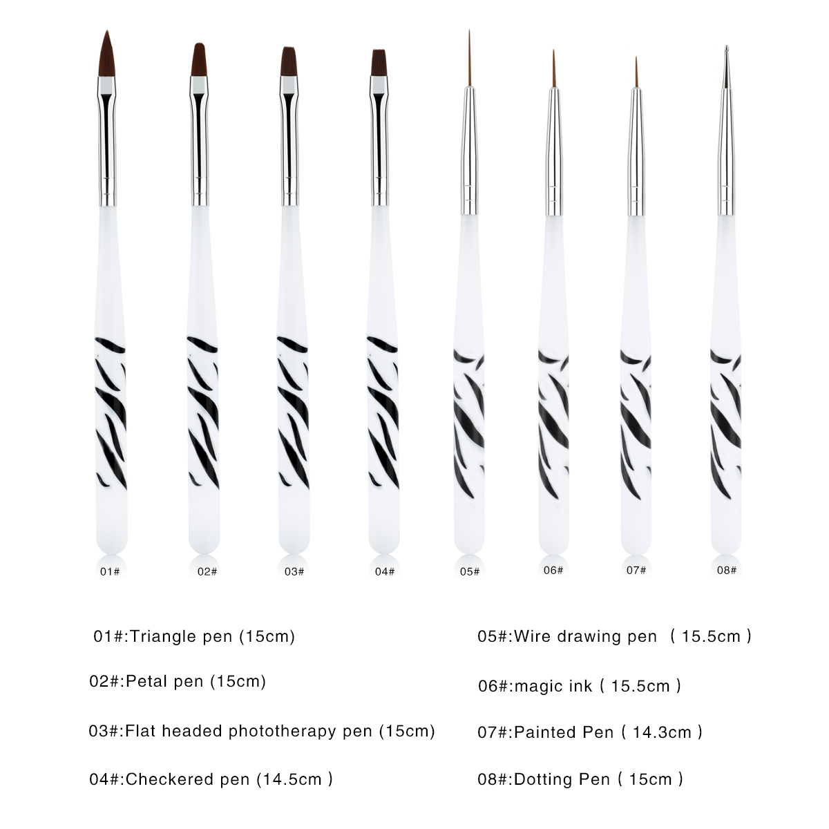 Zebra Handle Nail Brush Set Fo - مراجعة Nail Art Zebra Design وسعره