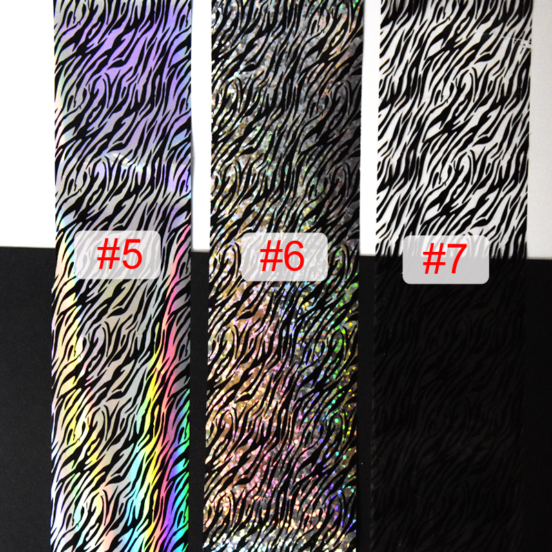 100meters/roll Holographic Nai - مراجعة Nail Art Zebra Design وسعره
