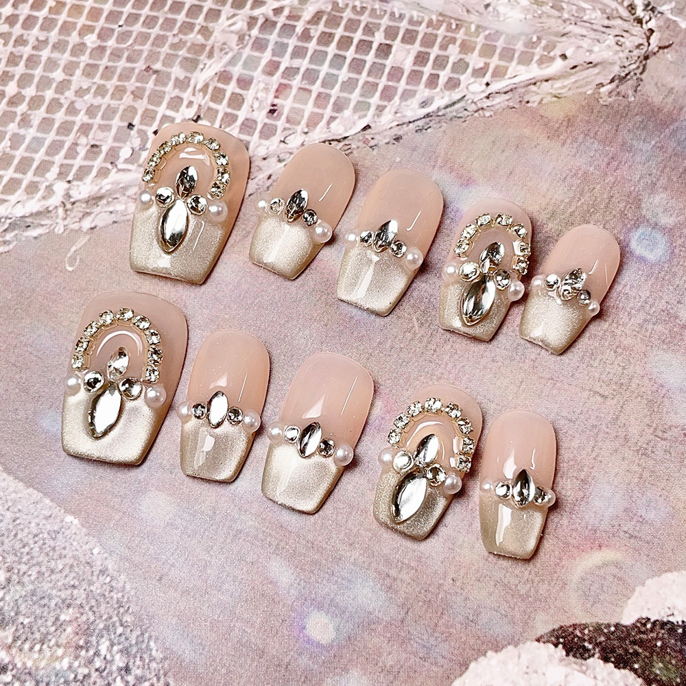 10pcs Short Trapezoid Handmade - مراجعة Nail Art Queen وسعره