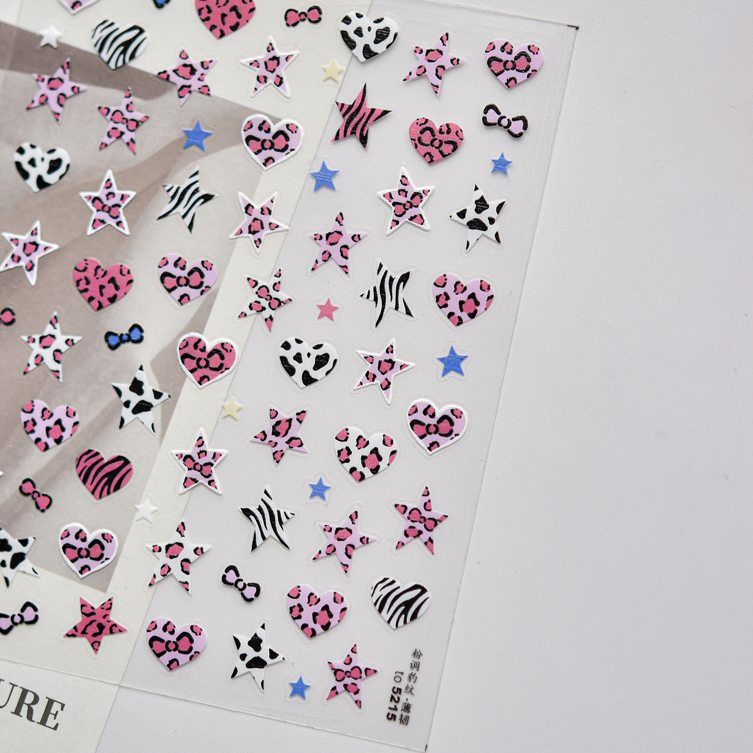 Blue And Pink Star Shaped Hear - مراجعة Nail Art Zebra Design وسعره