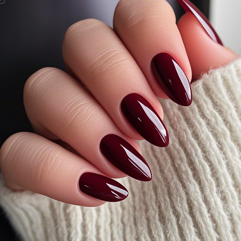 120Pcs Wine Red Short Almond F - مراجعة Nail Art Red Wine وسعره