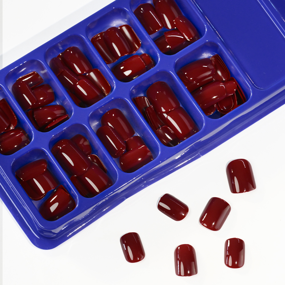 120Pcs Wine Red Short Almond F - مراجعة Nail Art Red Wine وسعره