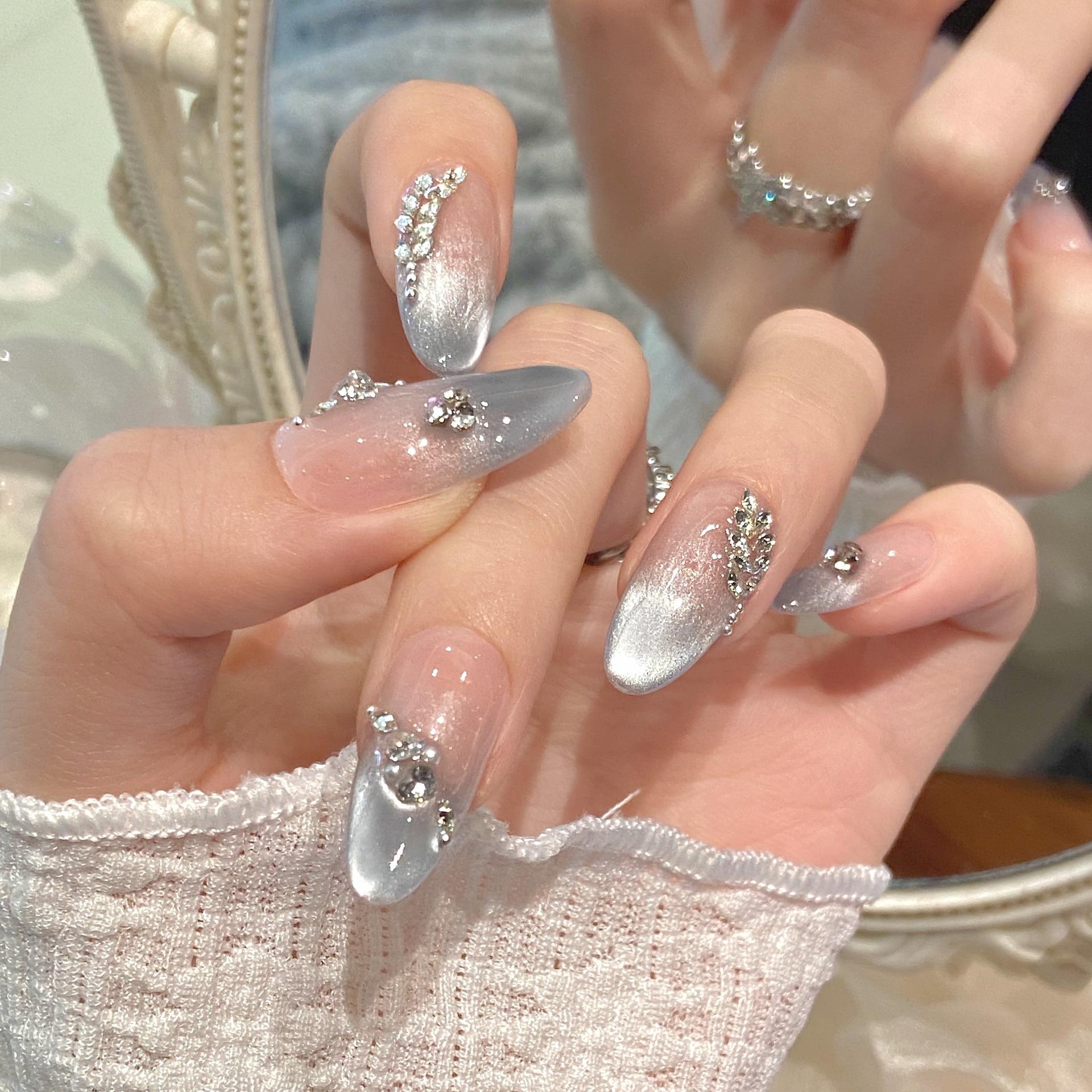 10pcs Pure Hand Pressed Medium - مراجعة Nail Art Oval وسعره