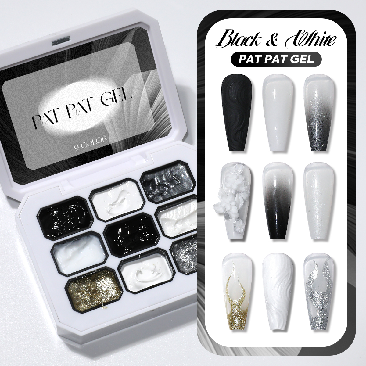 1 set of black and white solid - مراجعة Nail Gel Polish Set وسعره