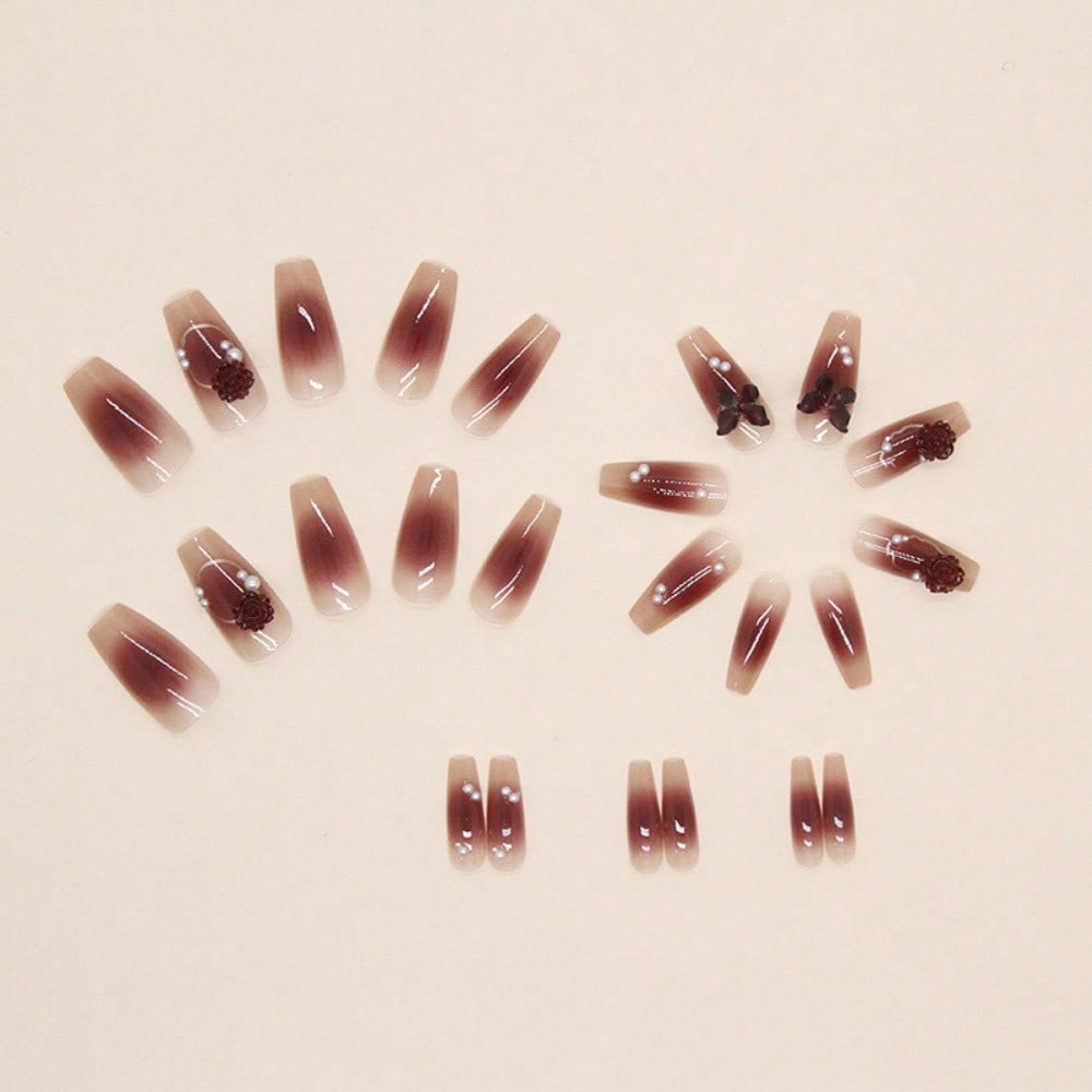24Pcs Red Rose Butterfly Press - مراجعة Nail Art Elegant وسعره