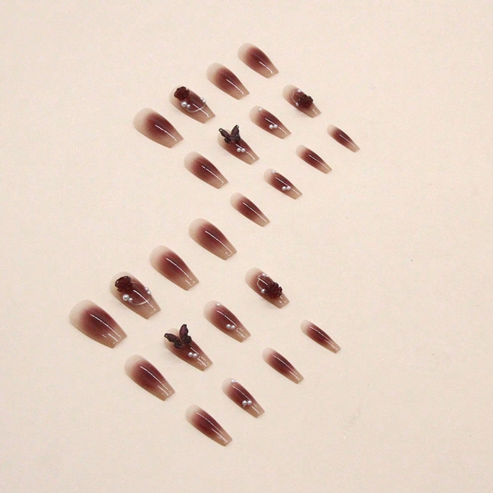 24Pcs Red Rose Butterfly Press - مراجعة Nail Art Elegant وسعره