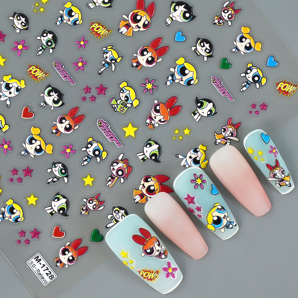 Kawaii The Powerpuffs Girls An - مراجعة Nail Art Motif وسعره