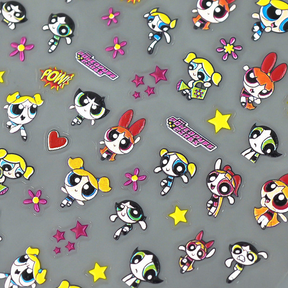 Kawaii The Powerpuffs Girls An - مراجعة Nail Art Motif وسعره