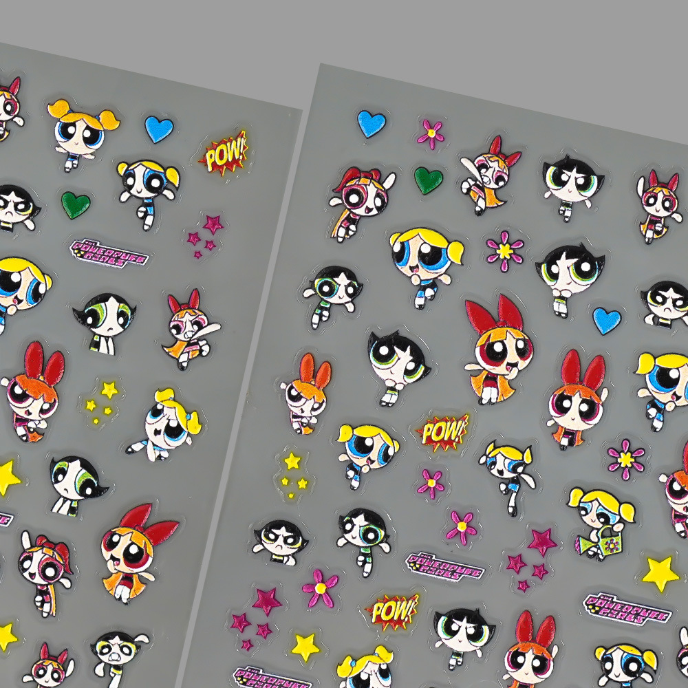 Kawaii The Powerpuffs Girls An - مراجعة Nail Art Motif وسعره