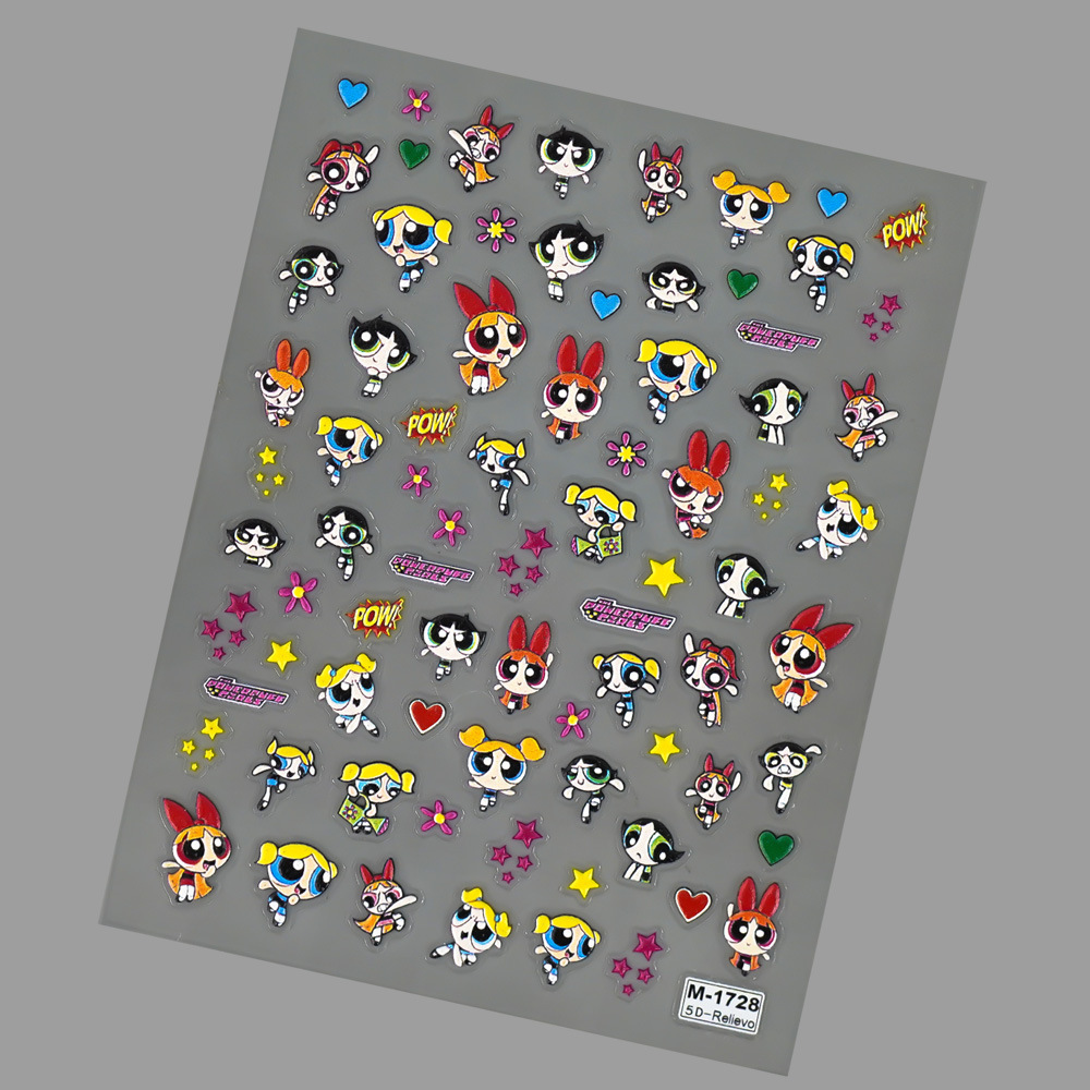 Kawaii The Powerpuffs Girls An - مراجعة Nail Art Motif وسعره