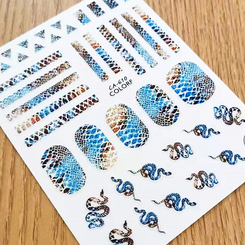 1 PC Snake Zebra Skin Design 3 - مراجعة Nail Art Zebra Design وسعره