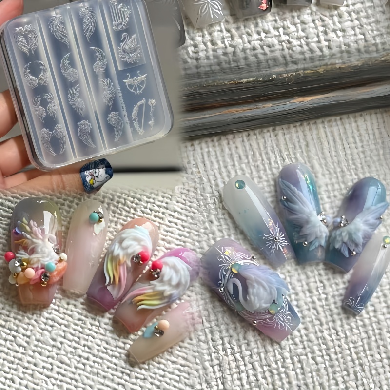 Elegant Swan Rose Bow 3D Flowe - مراجعة Nail Art Elegant وسعره