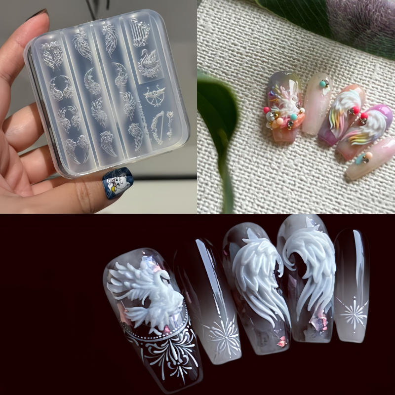 Elegant Swan Rose Bow 3D Flowe - مراجعة Nail Art Elegant وسعره