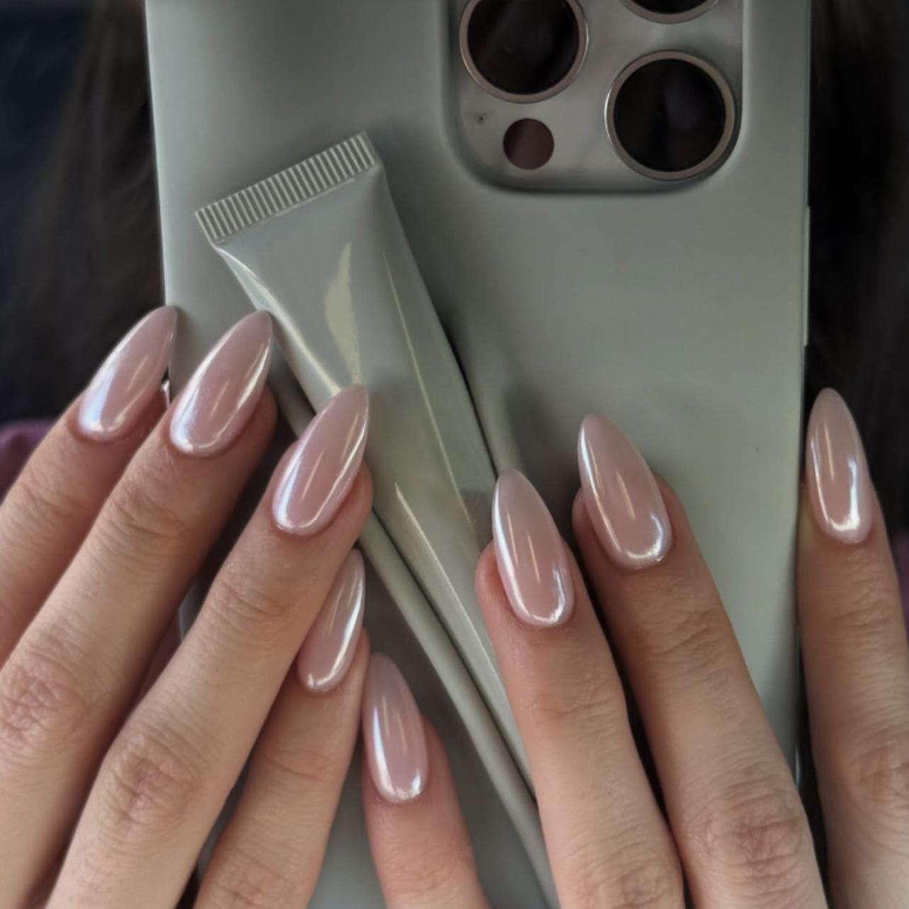 24Pcs Simple Nude Pink Solid N - مراجعة Nail Art Oval وسعره