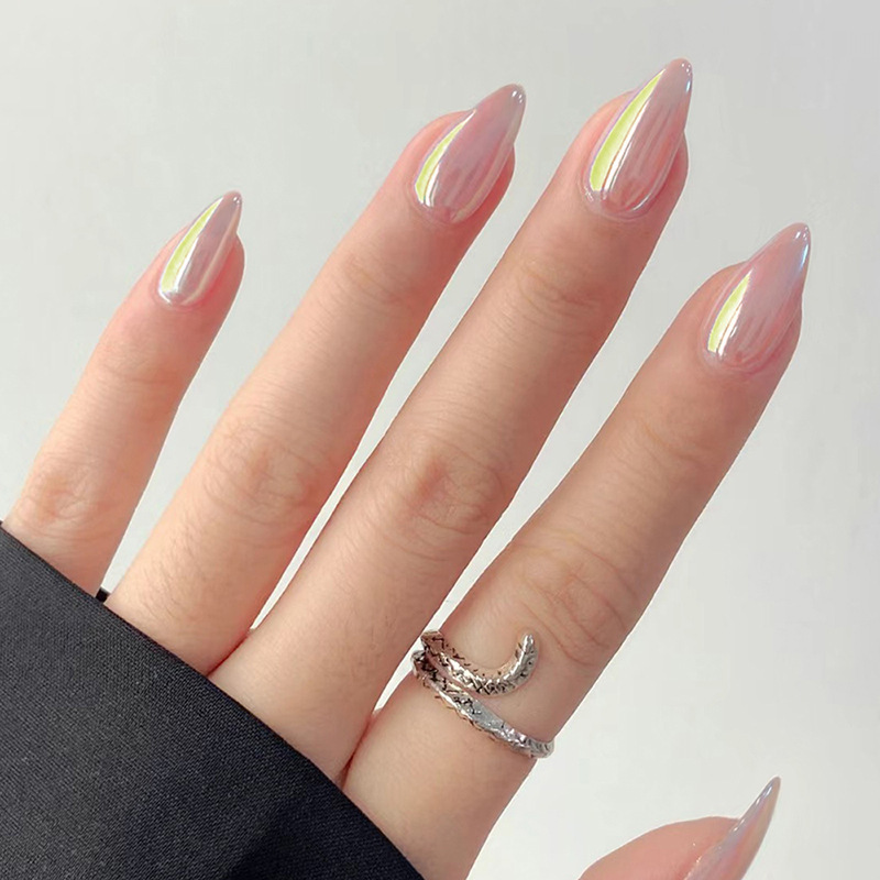 24Pcs Simple Nude Pink Solid N - مراجعة Nail Art Oval وسعره