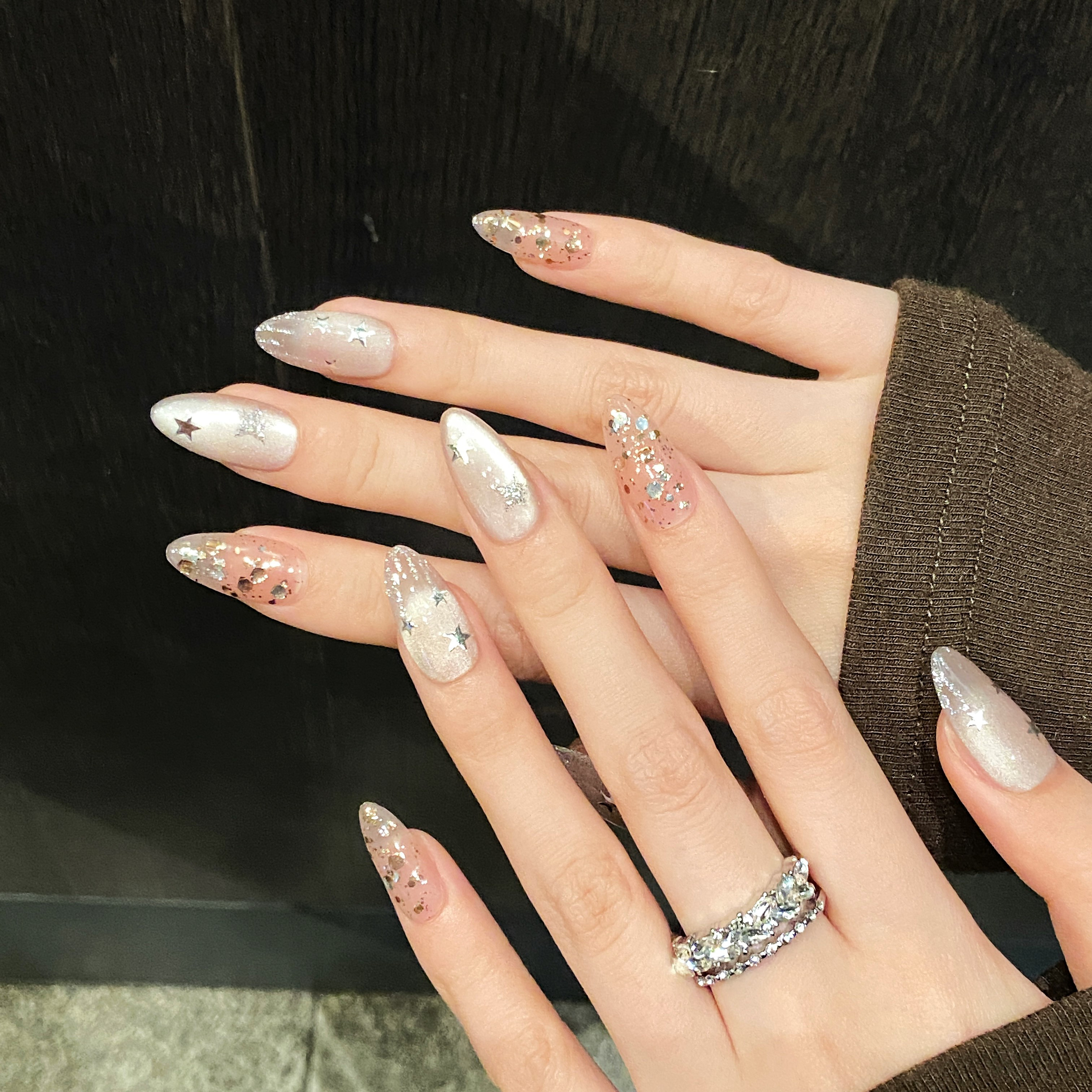10pcs Pure Hand Pressed Medium - مراجعة Nail Art Oval وسعره