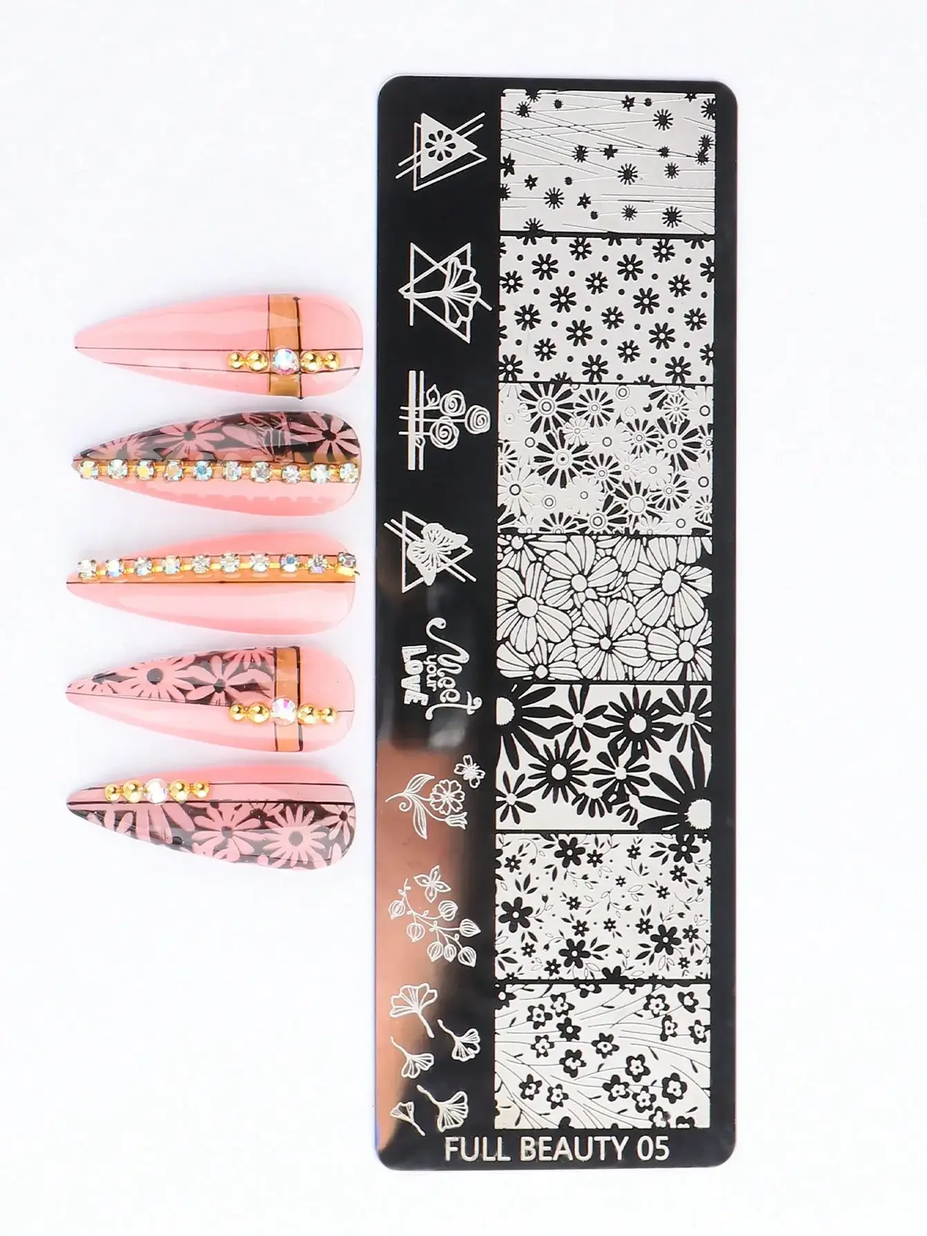1pc Vintage Daisy Flower Nail  - مراجعة Nail Art Elegant وسعره