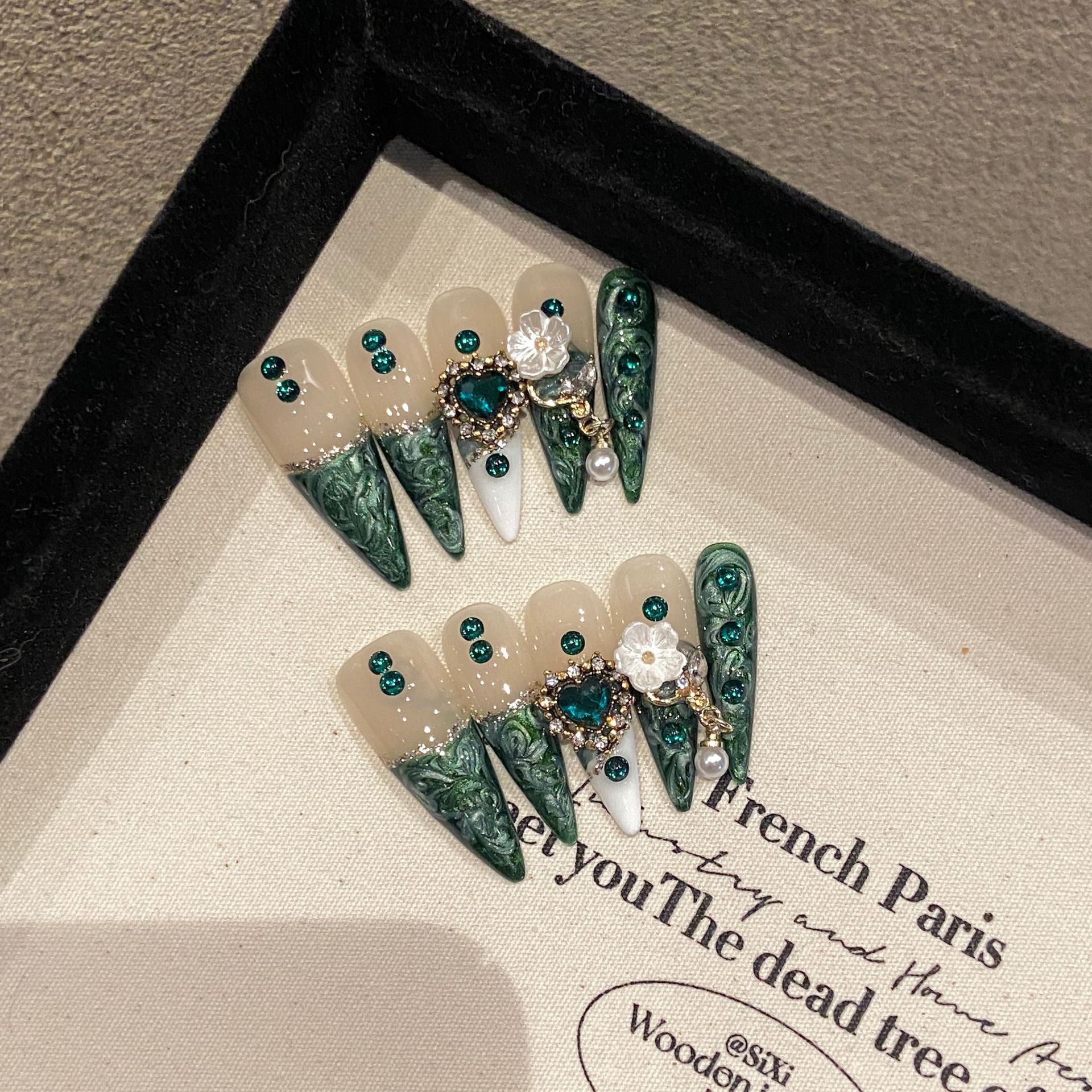 10Pcs Handmade Elegant French  - مراجعة Nail Art Motif وسعره