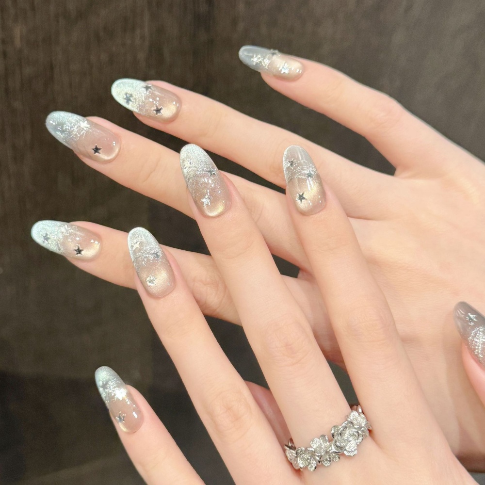 10pcs Cat's Eye Handmade Fake  - مراجعة Nail Art Oval وسعره
