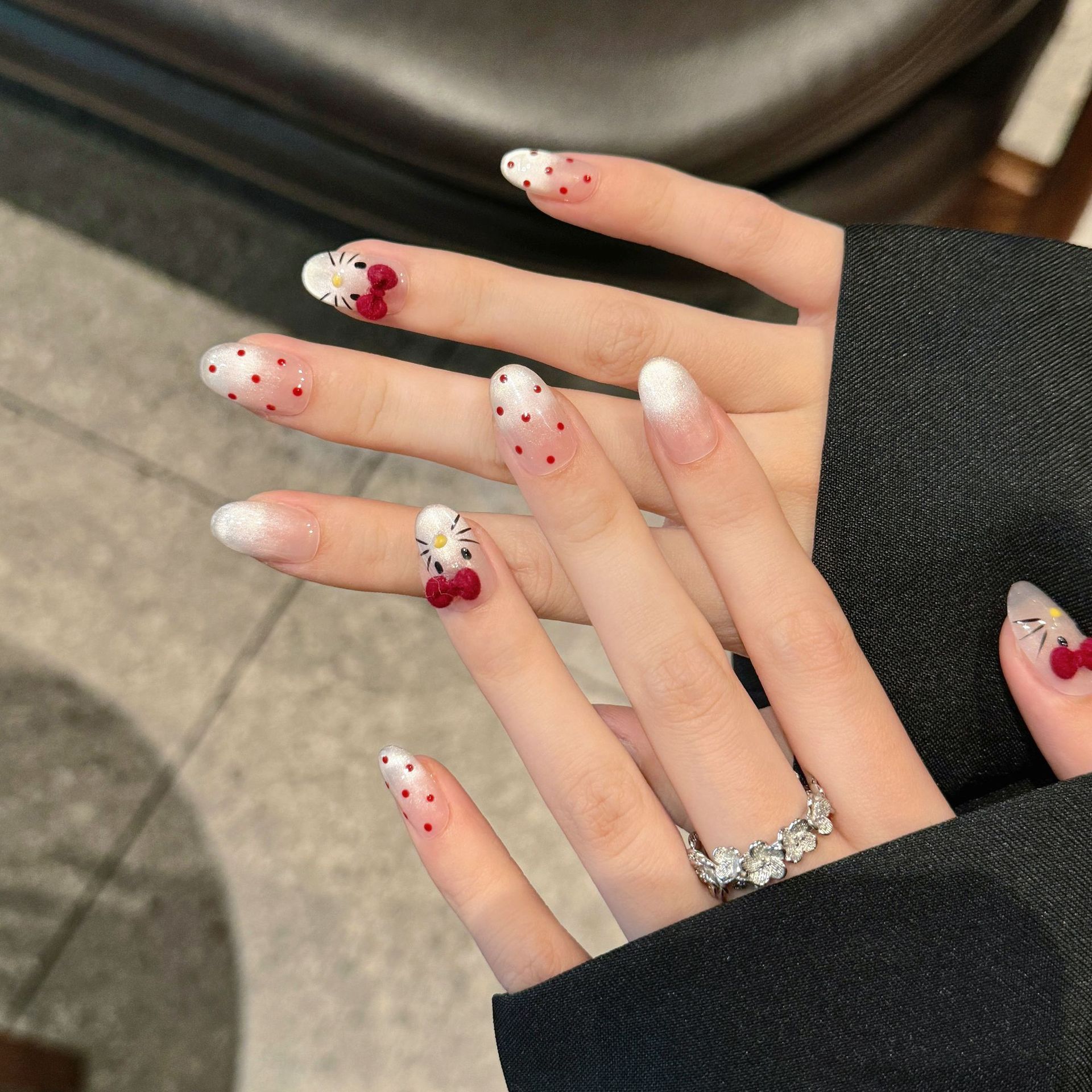 10pcs Pure Hand Pressed Oval N - مراجعة Nail Art Oval وسعره
