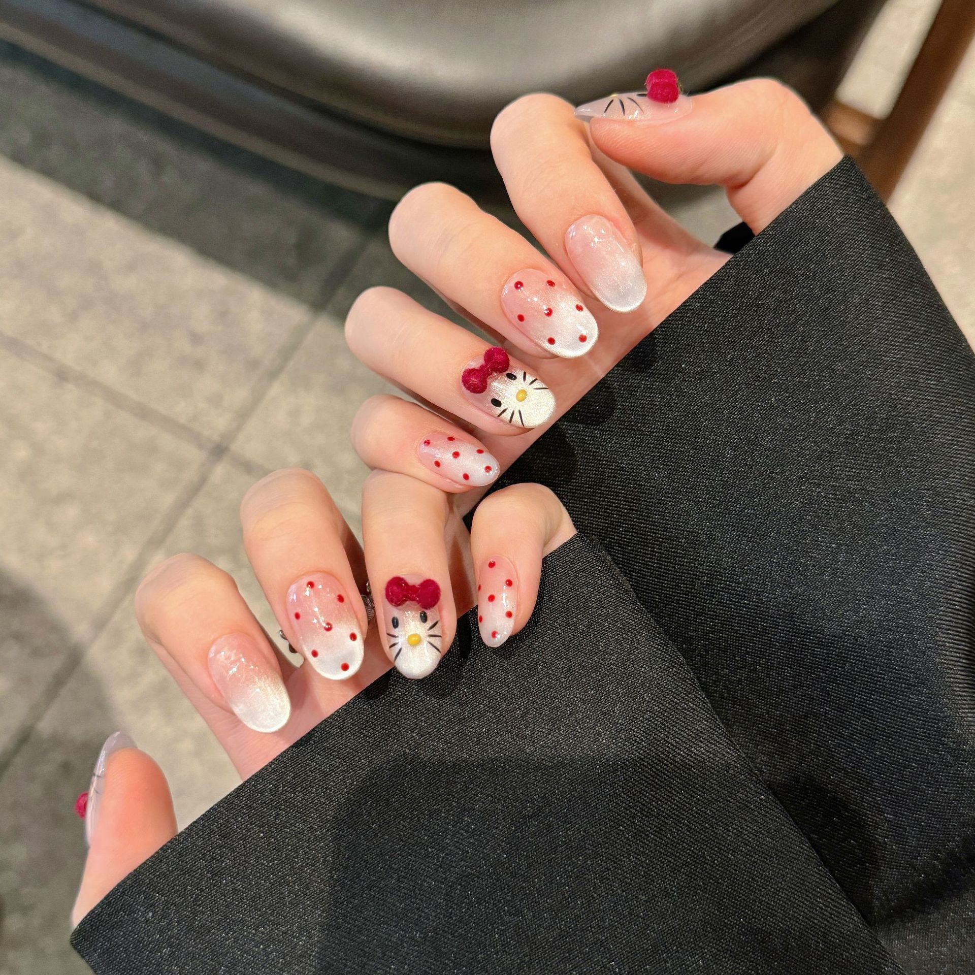 10pcs Pure Hand Pressed Oval N - مراجعة Nail Art Oval وسعره