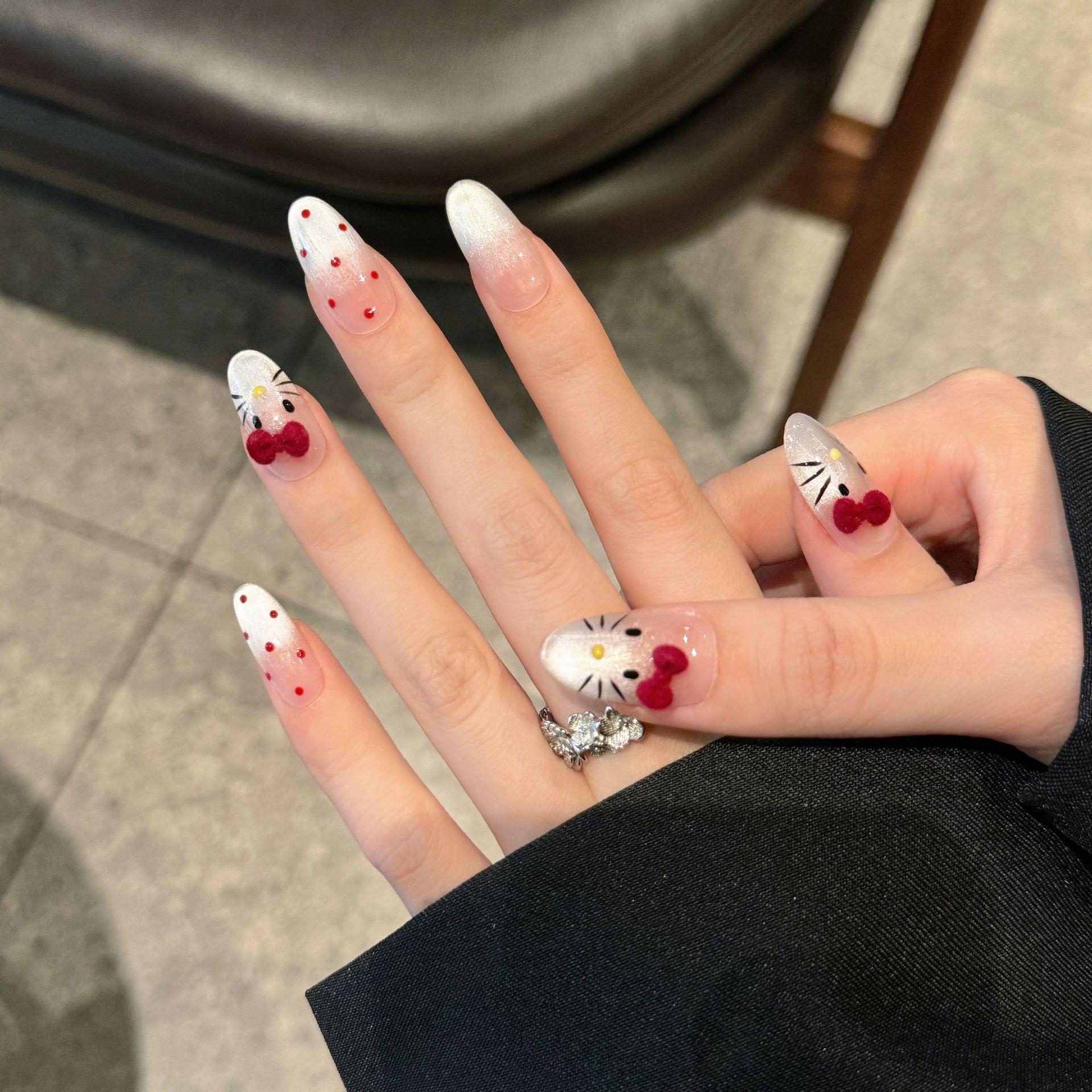 10pcs Pure Hand Pressed Oval N - مراجعة Nail Art Oval وسعره