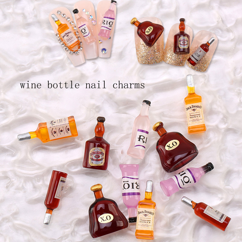 20*pcs New Wine Bottle Nail Ch - مراجعة Nail Art Red Wine وسعره