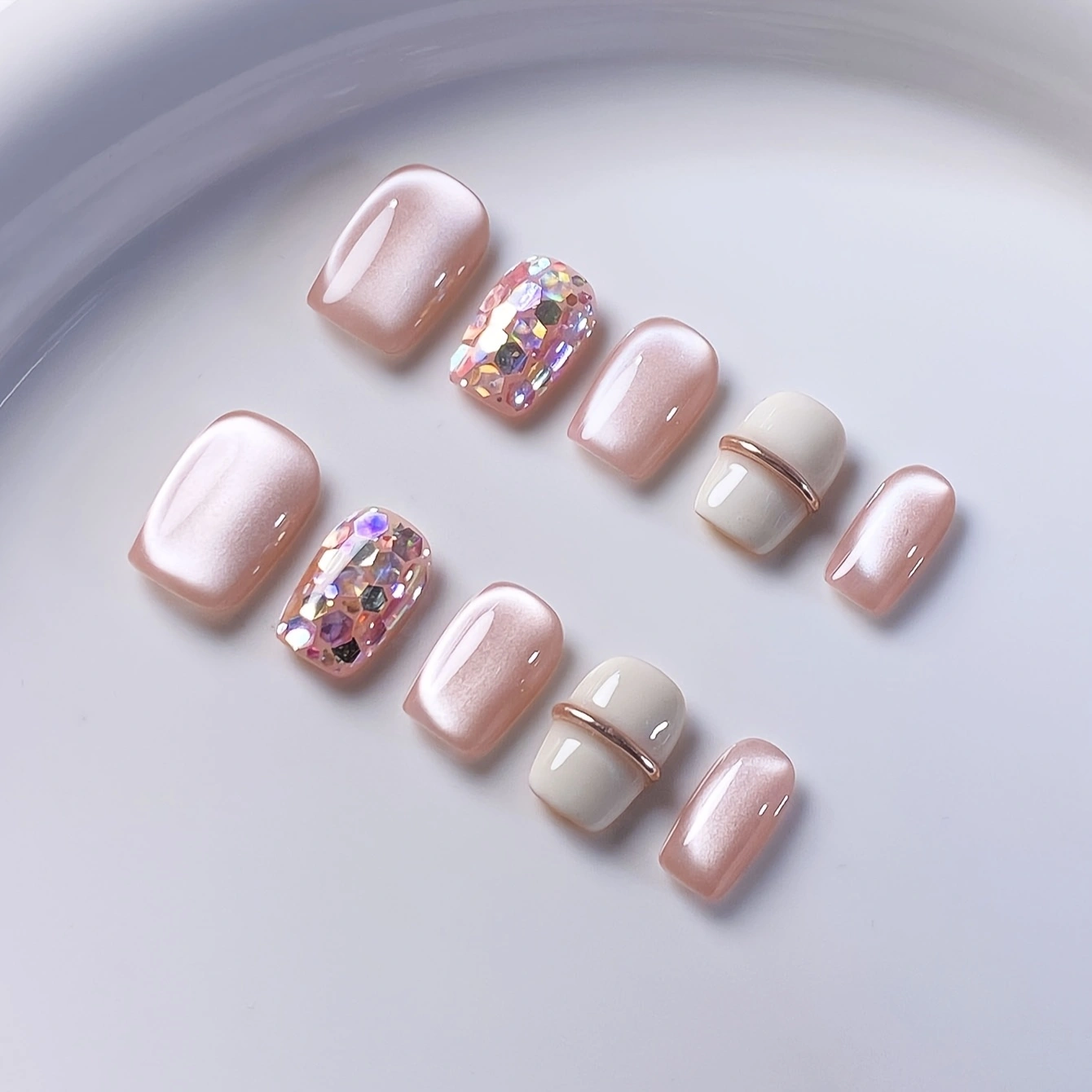 10 pieces of pure handmade alm - مراجعة Nail Art Elegant وسعره