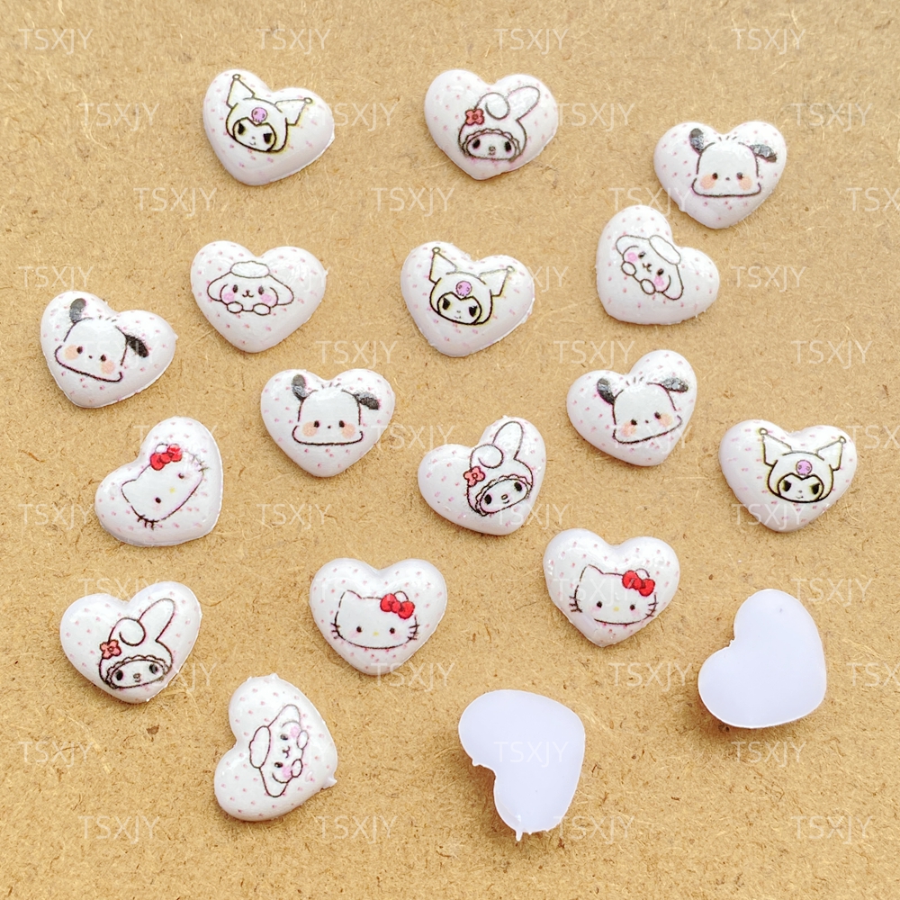 50PCS Mini Cartoon Heart Shape - مراجعة Nail Art Motif وسعره