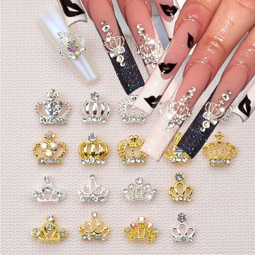 10pcs Crowm Nail Charms Luxury - مراجعة Nail Art Queen وسعره