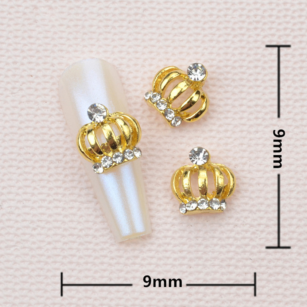 10pcs Crowm Nail Charms Luxury - مراجعة Nail Art Queen وسعره