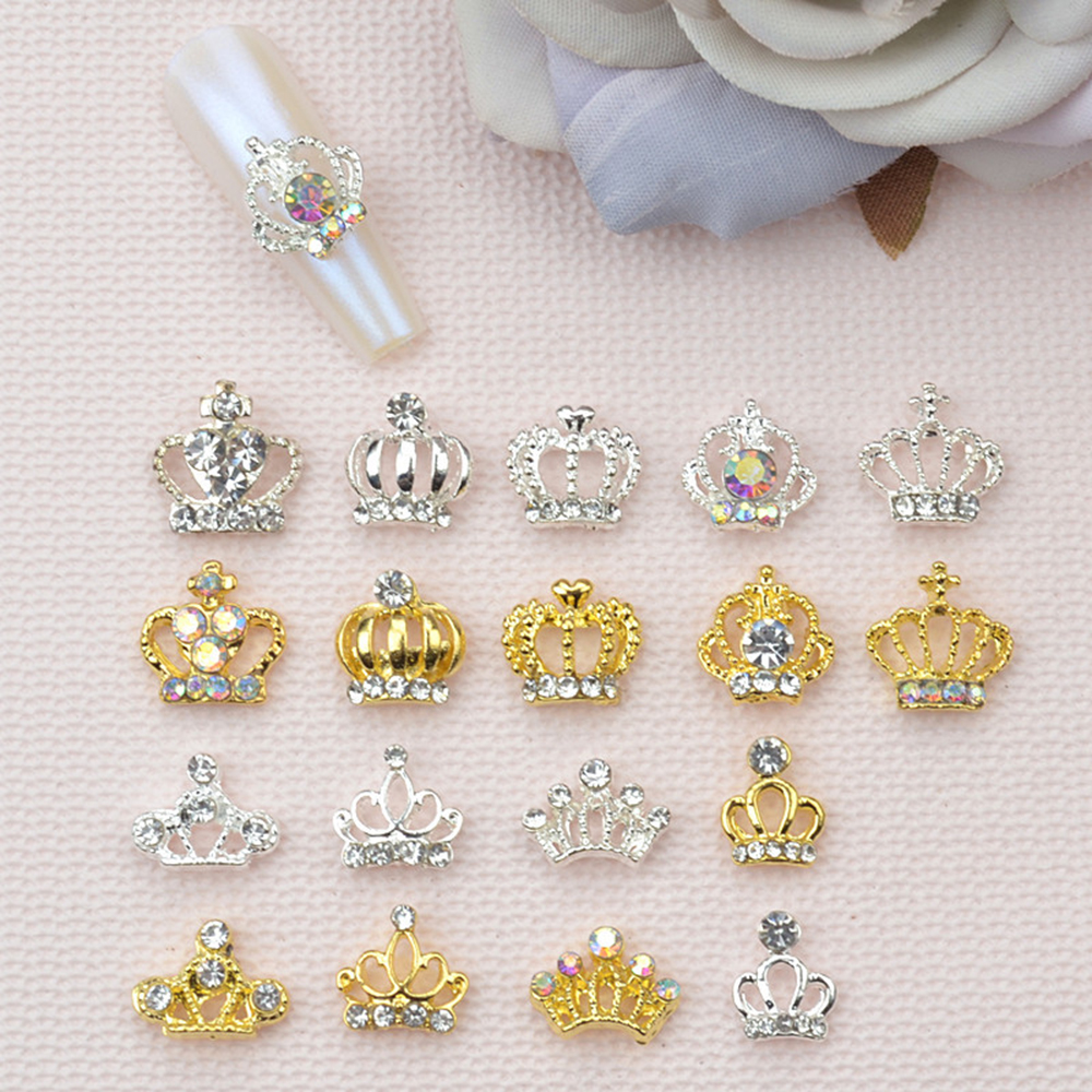 10pcs Crowm Nail Charms Luxury - مراجعة Nail Art Queen وسعره