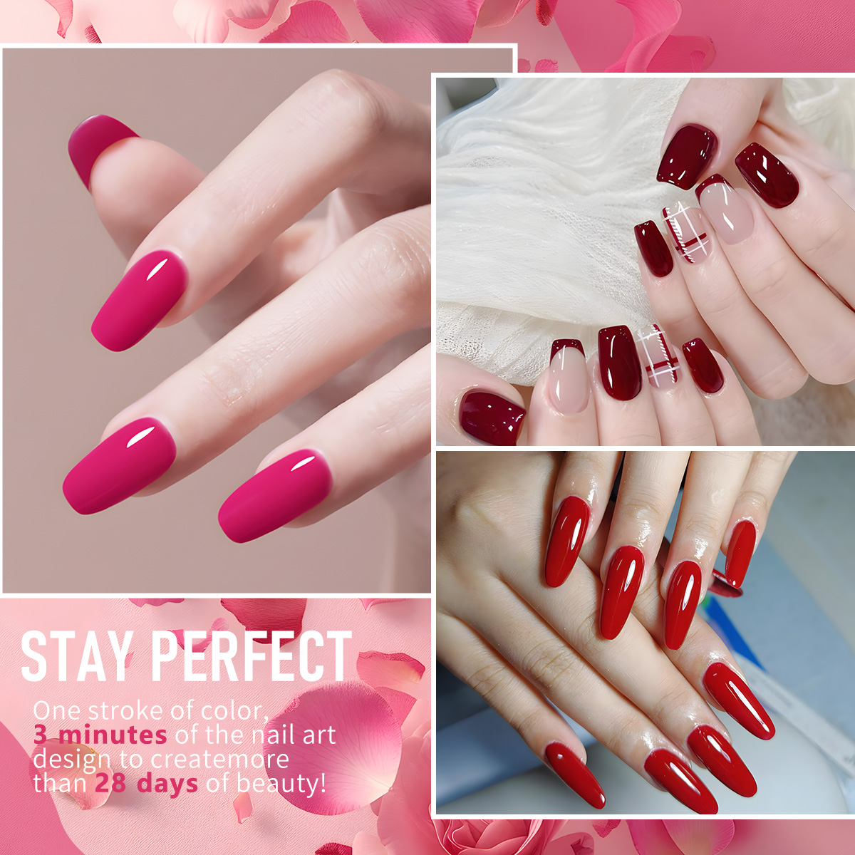 GAVY 6PCS Red Tone Gel Nail Po - مراجعة Nail Art Red Wine وسعره