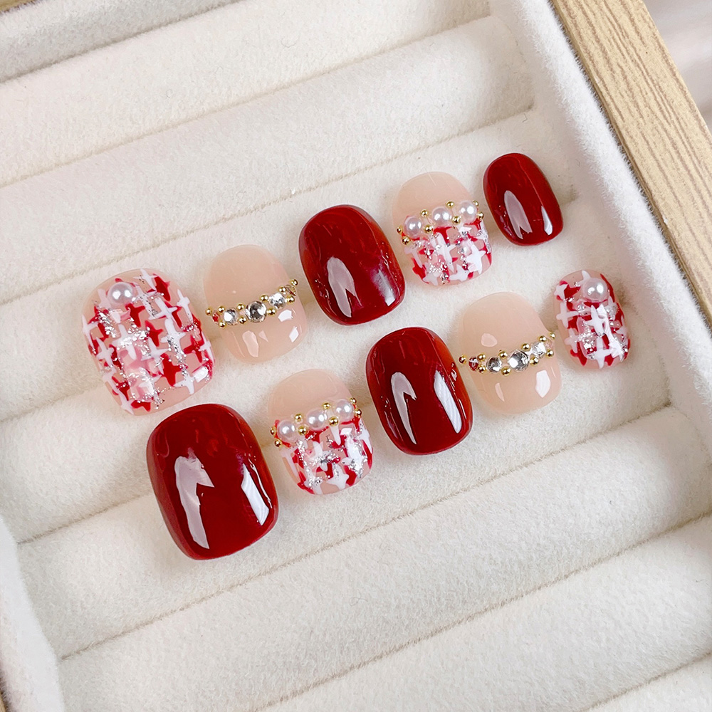 10pcs Short Square Round Handm - مراجعة Nail Art Elegant وسعره