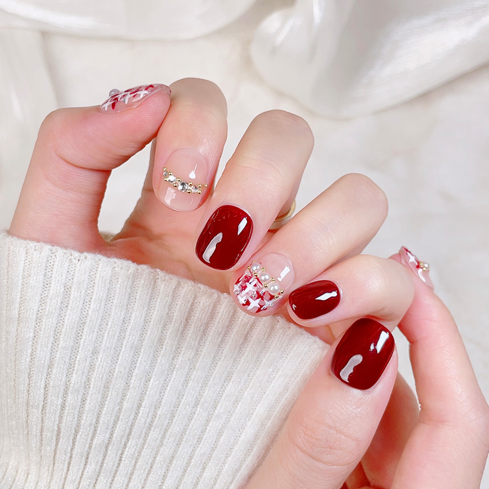 10pcs Short Square Round Handm - مراجعة Nail Art Elegant وسعره