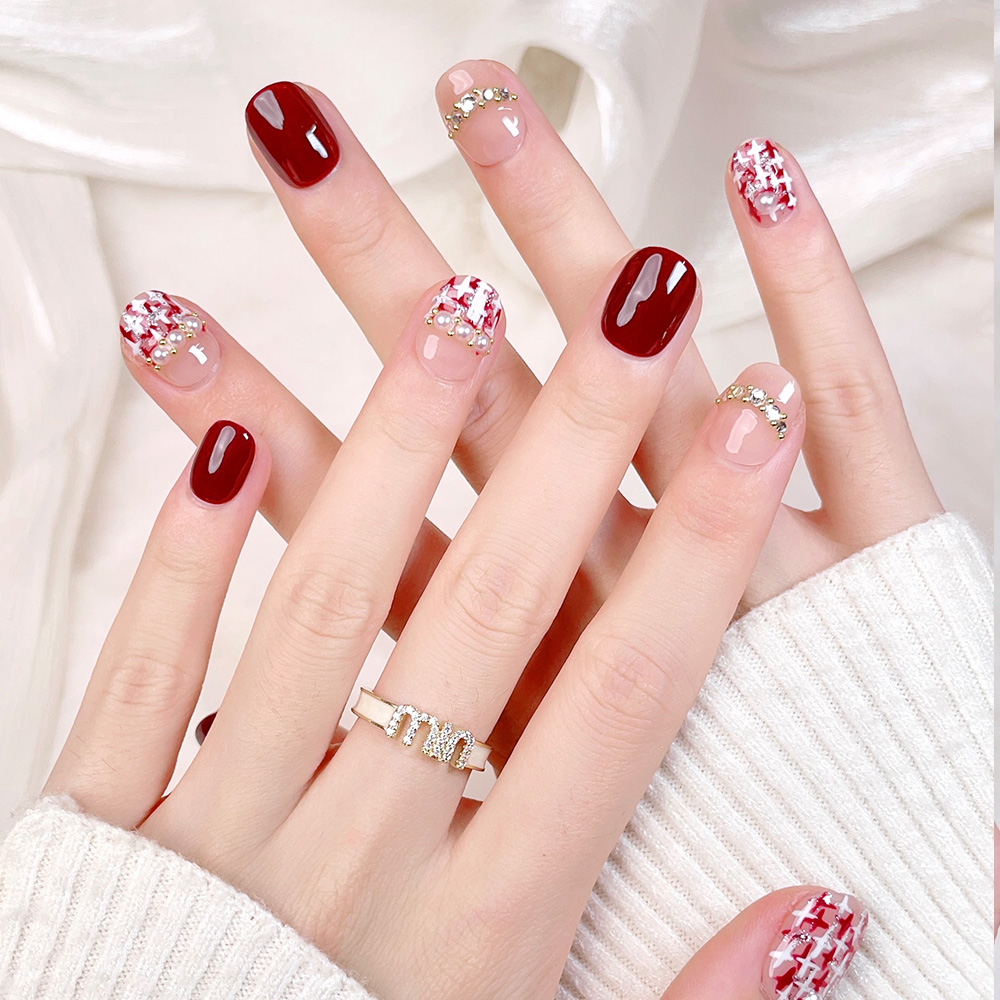 10pcs Short Square Round Handm - مراجعة Nail Art Elegant وسعره