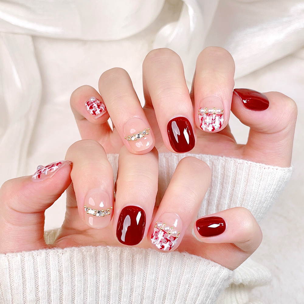 10pcs Short Square Round Handm - مراجعة Nail Art Elegant وسعره