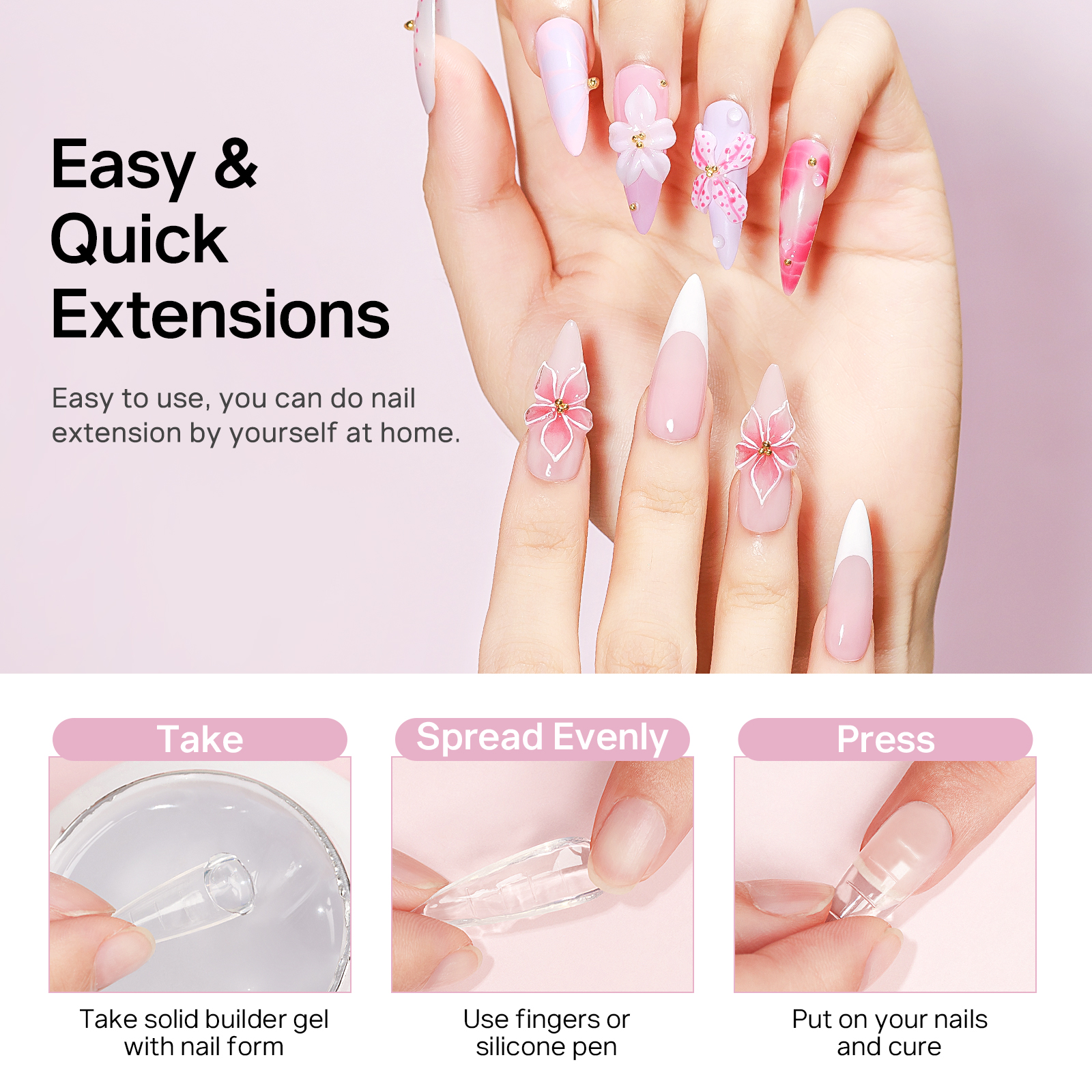 MIZHSE Builder Nail Gel White  - مراجعة Nail Gel Polish Set وسعره
