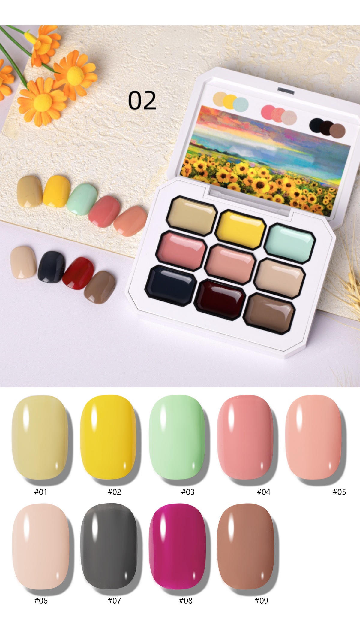 1pc  9-grid color painting gel - مراجعة Nail Art Painting وسعره
