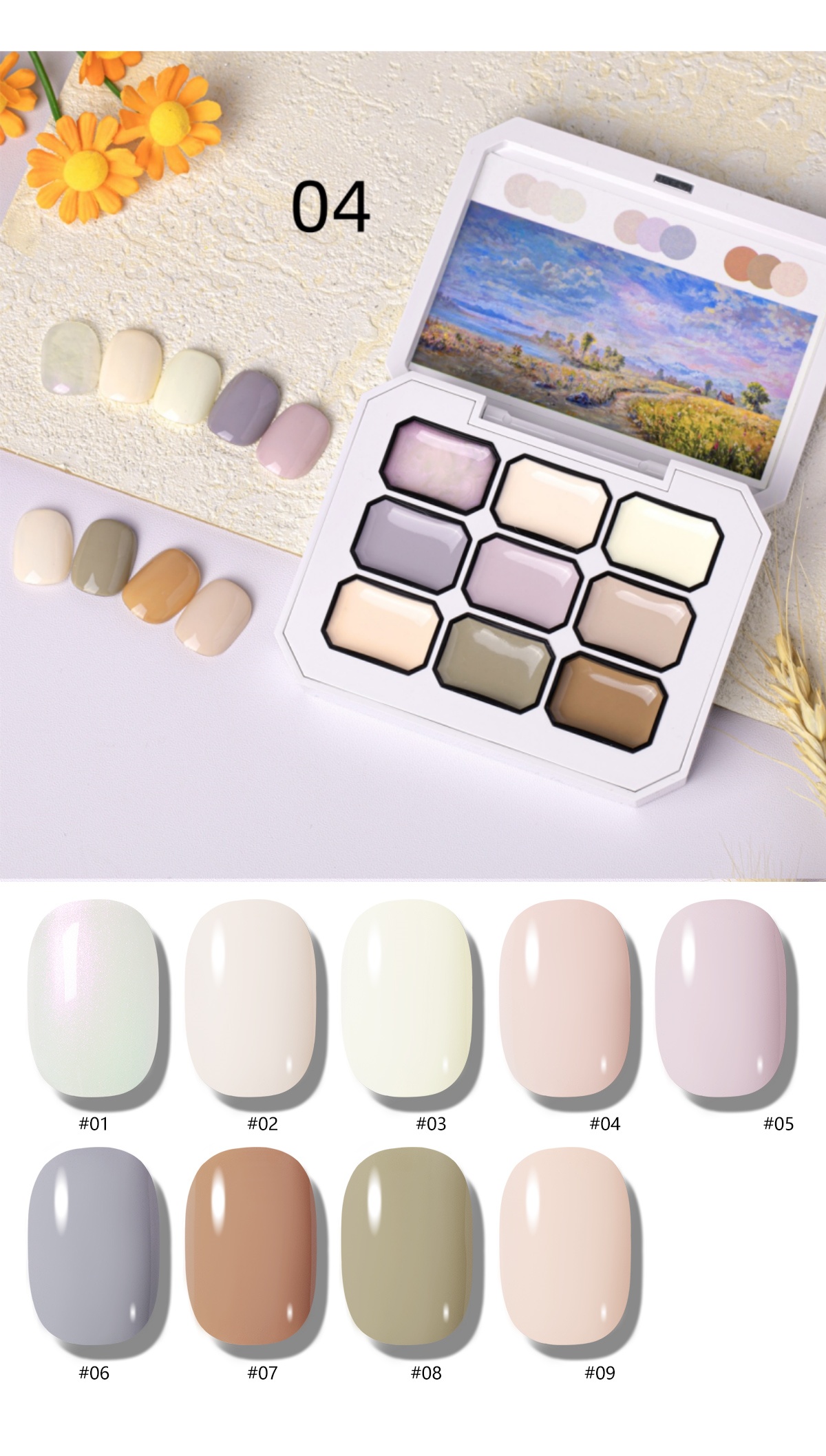 1pc  9-grid color painting gel - مراجعة Nail Art Painting وسعره
