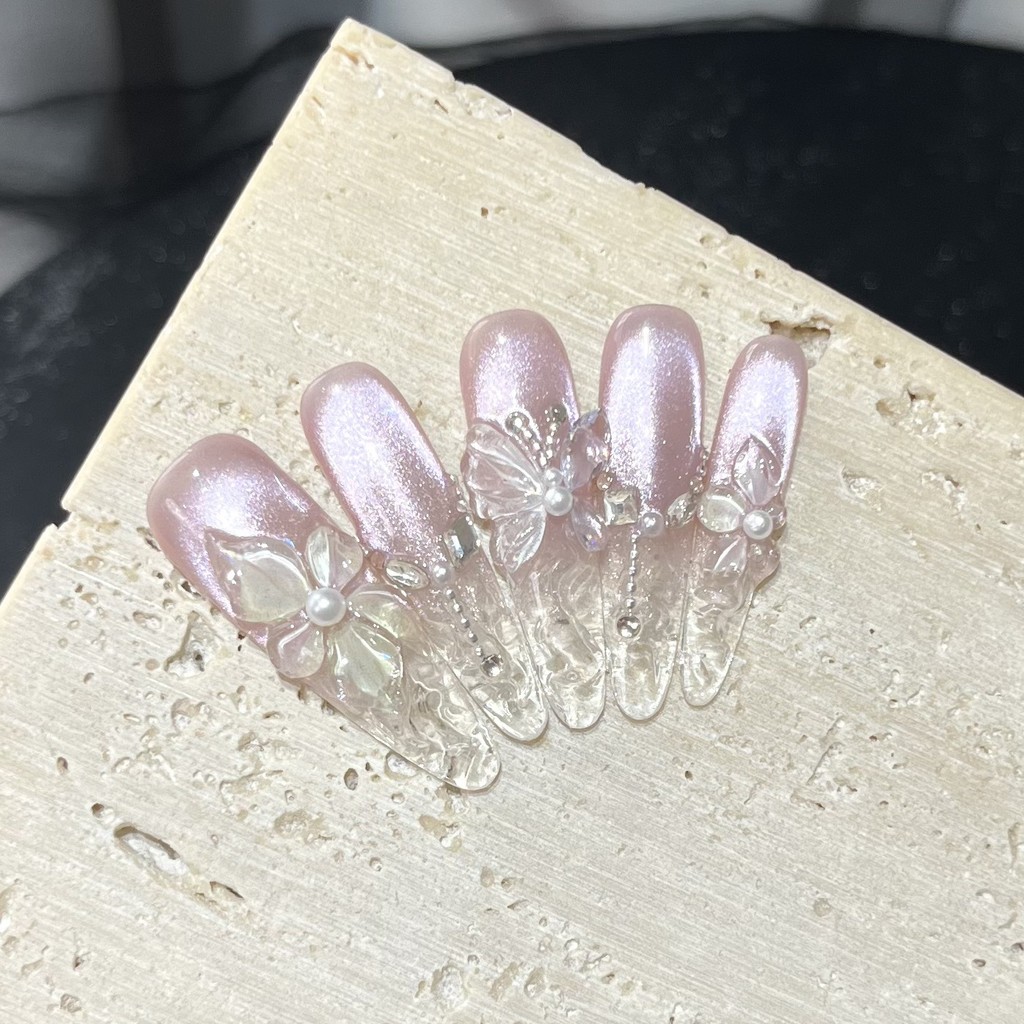 Spring 3D Bauhinia Flower Hand - مراجعة Nail Art Oval وسعره