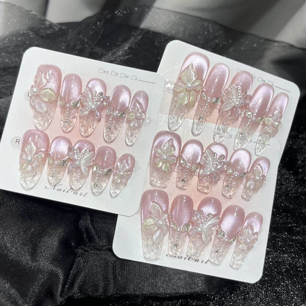 Spring 3D Bauhinia Flower Hand - مراجعة Nail Art Oval وسعره