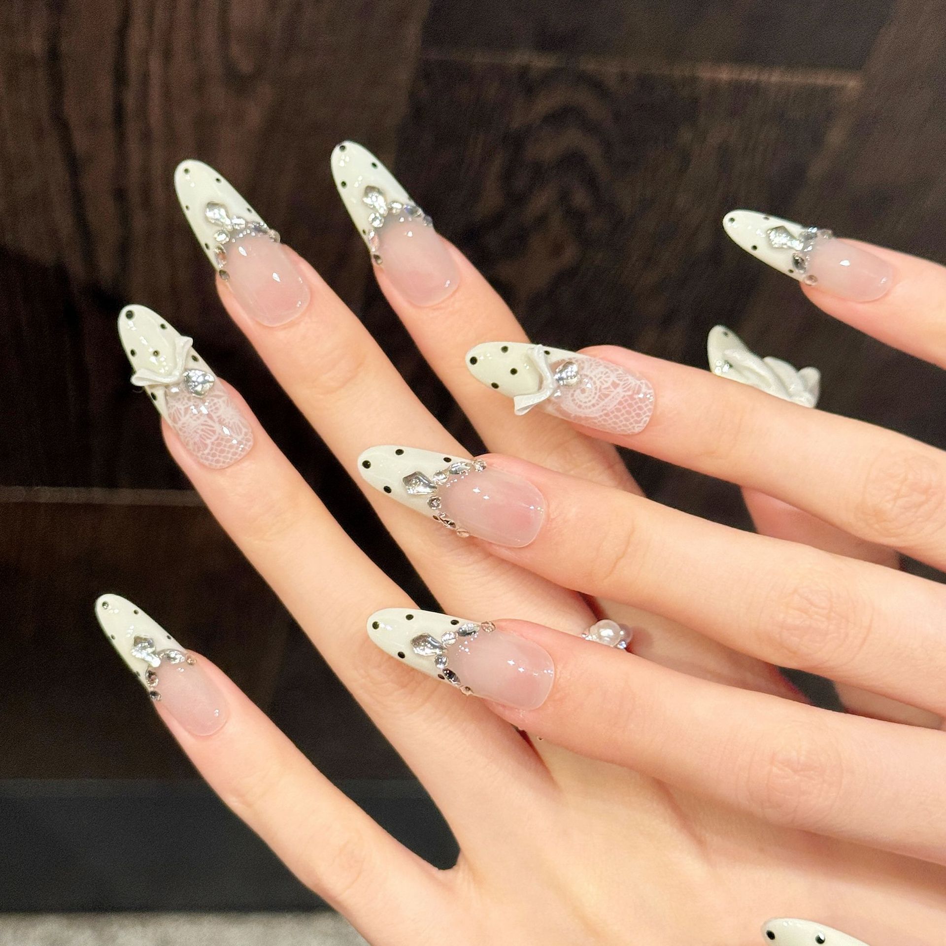 10pcs Pure Hand Pressed Long O - مراجعة Nail Art Oval وسعره
