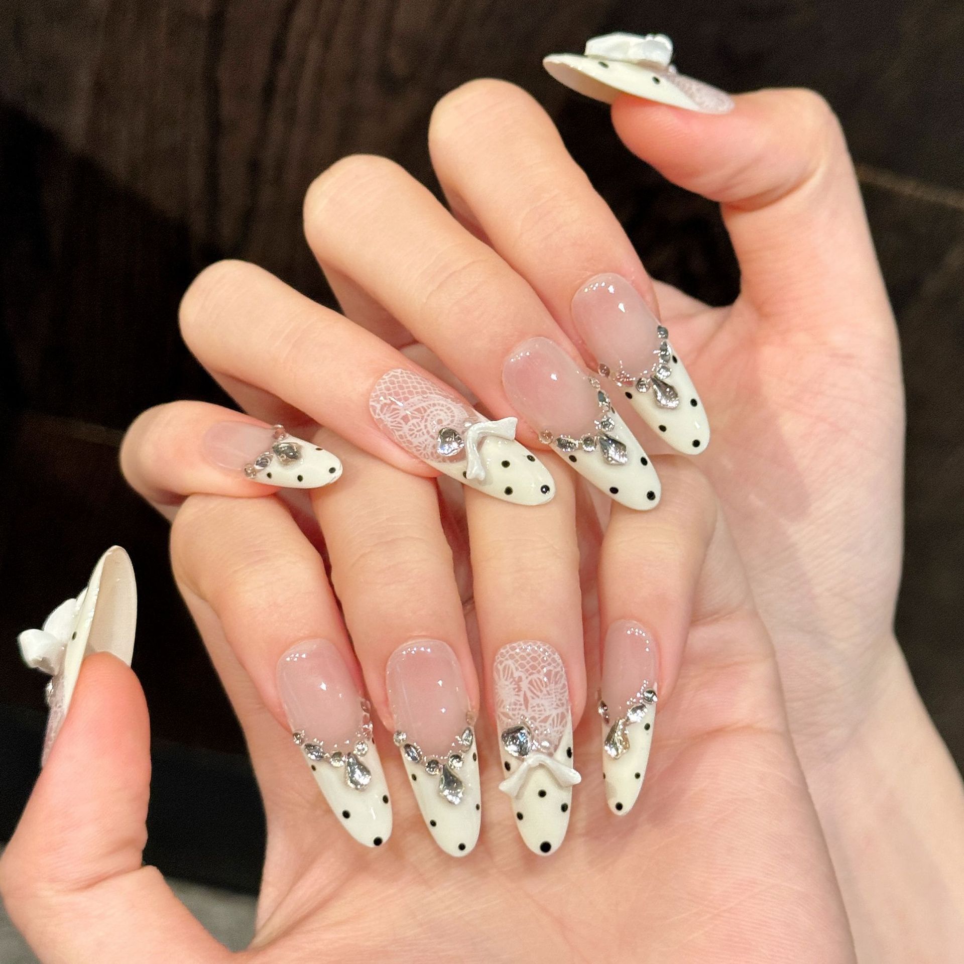 10pcs Pure Hand Pressed Long O - مراجعة Nail Art Oval وسعره