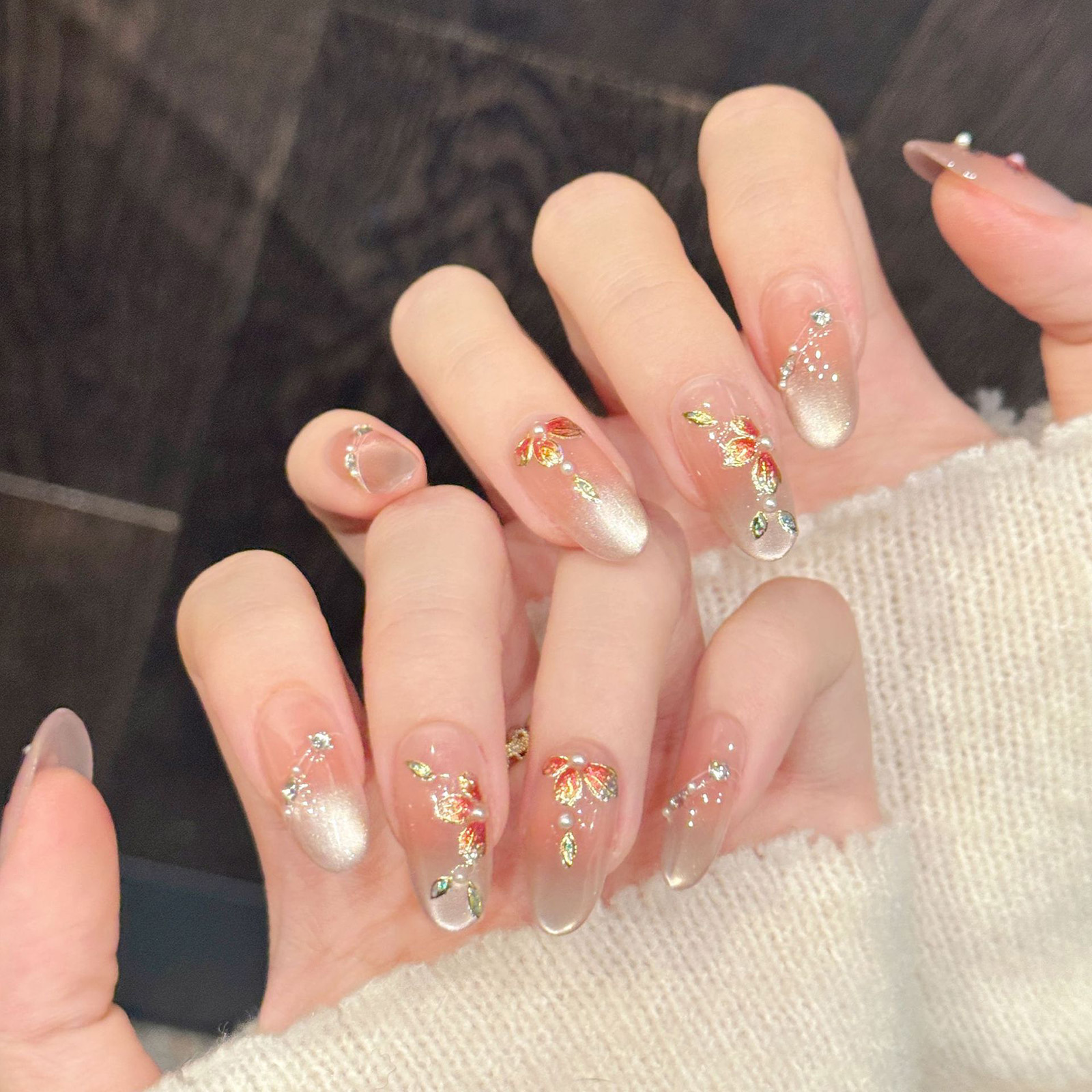 10pcs Handmade Fake Nails Pres - مراجعة Nail Art Oval وسعره