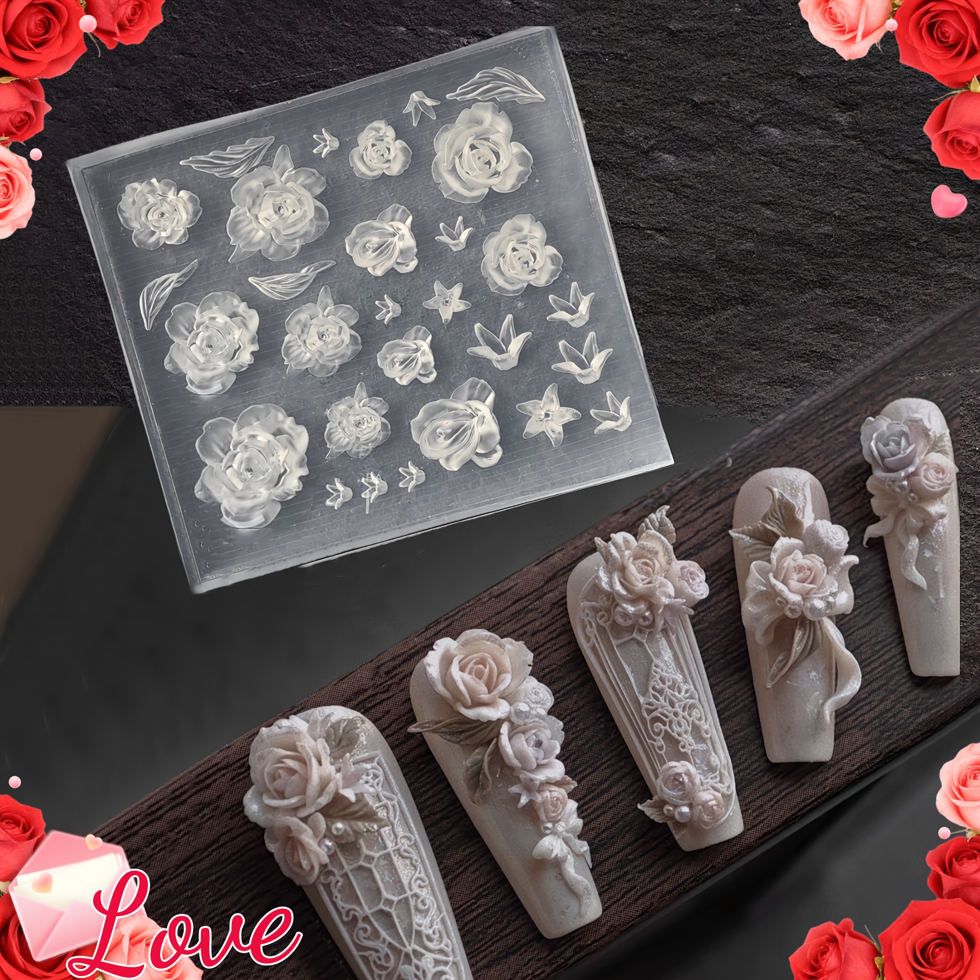 Elegant Rose Flower Nail Art S - مراجعة Nail Art Elegant وسعره